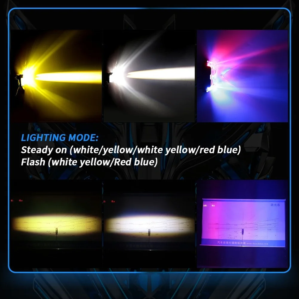 Foggy Conditions Black Motorcycle LED Light Dual Beam Dual Light Modes 9-60V Compatibility Aluminum Housing For SUV