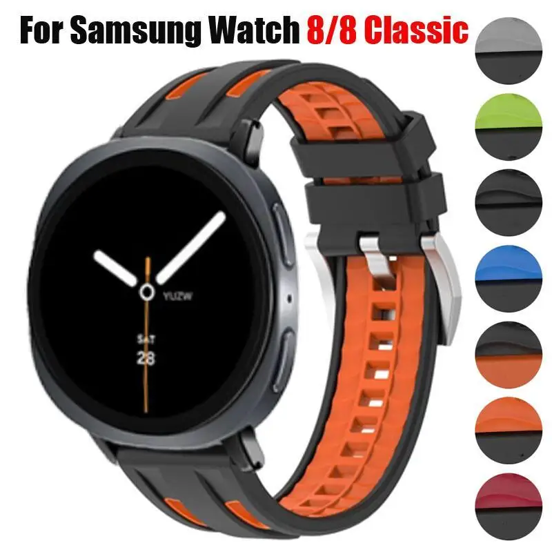Sport-Silikonarmband für Samsung Galaxy Watch 8 40 mm 44 mm, atmungsaktives Armband, Correa-Armband für Galaxy Watch 8 Classic 46 mm