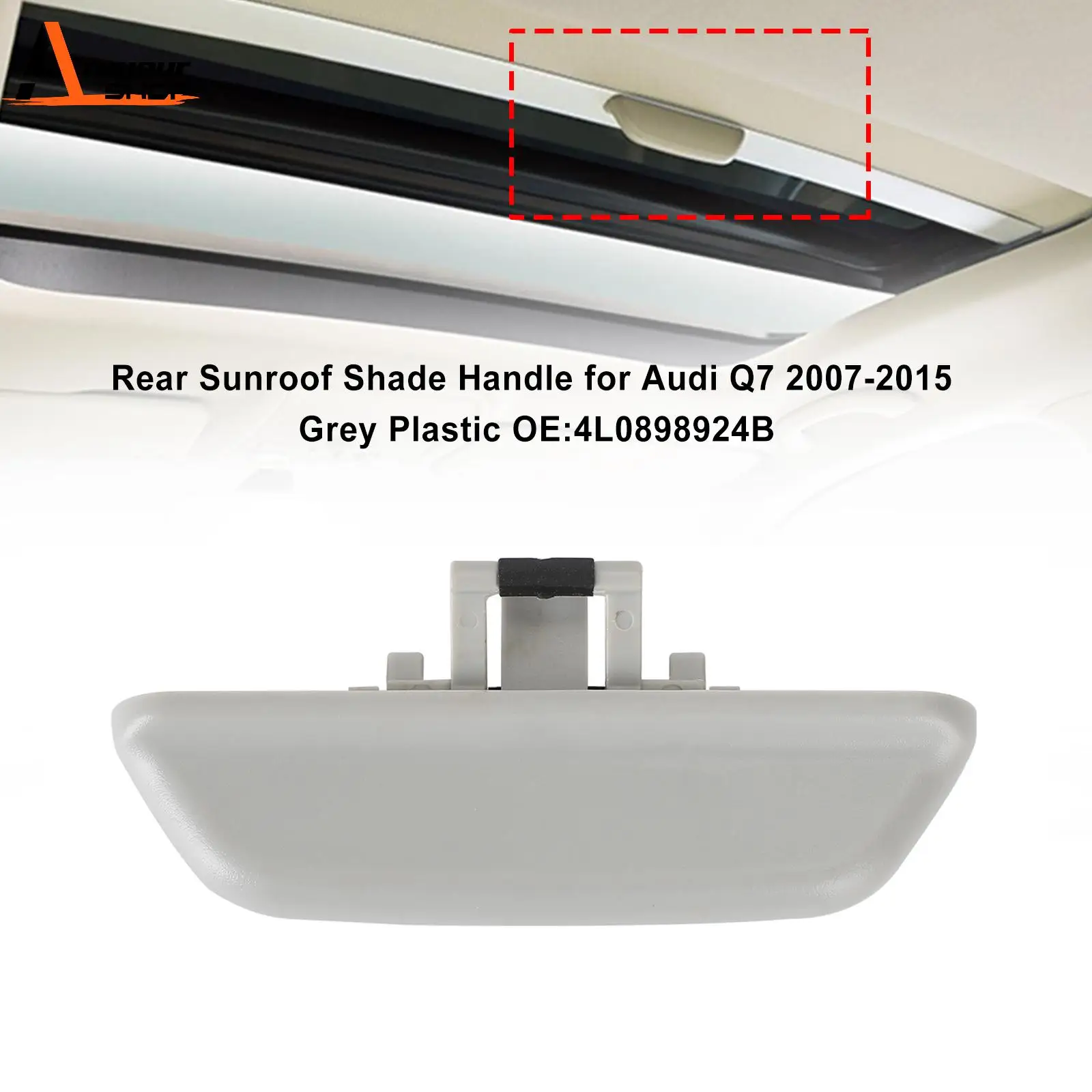 Areyourshop Rear Sunroof Shade Handle 4L0898924B for Audi Q7 2007-2015 Grey Plastic