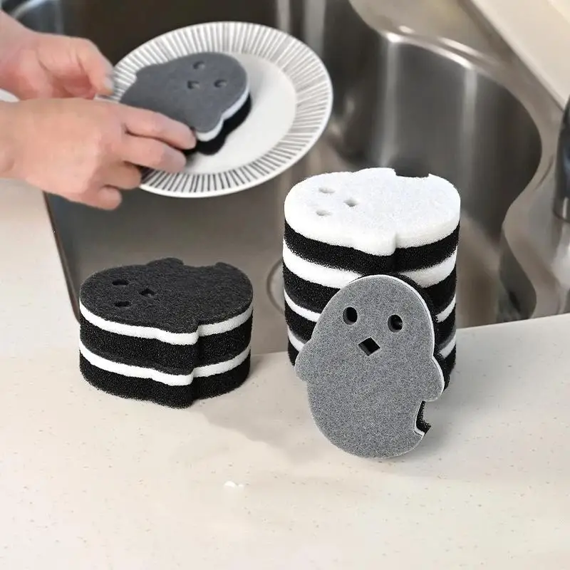 3Pcs Multi-Function Ghost Cleaning Sponge Eraser Double-Sided Three-Layer for Car Interior Shoe Stain Cleaning