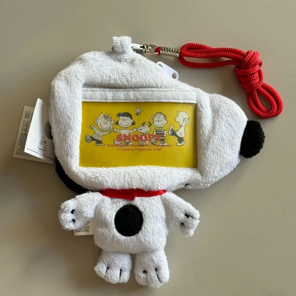 

Kawaii Snoopy Card Set Anime Cartoon Cute Student Doll Styling Neck Hanging 2-in-1 Zero Wallet Card Protect Bag Girls Gifts Toys