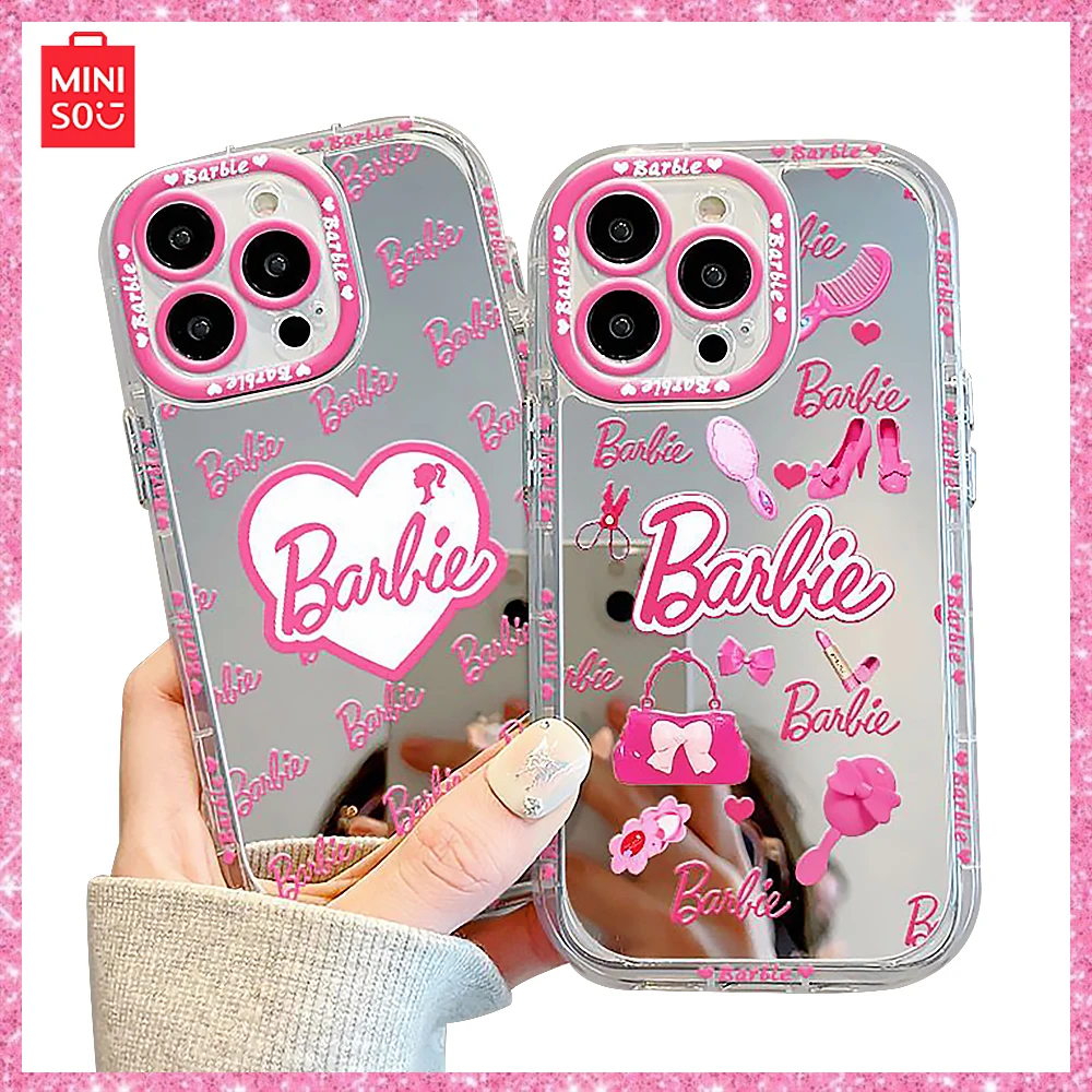 

2024 Miniso Barbie Y2K Spicy Girl Rose Red Love Iphone 14/13/12Pro Max Phone Case Cartoon BirthdayValentine's Day Gift