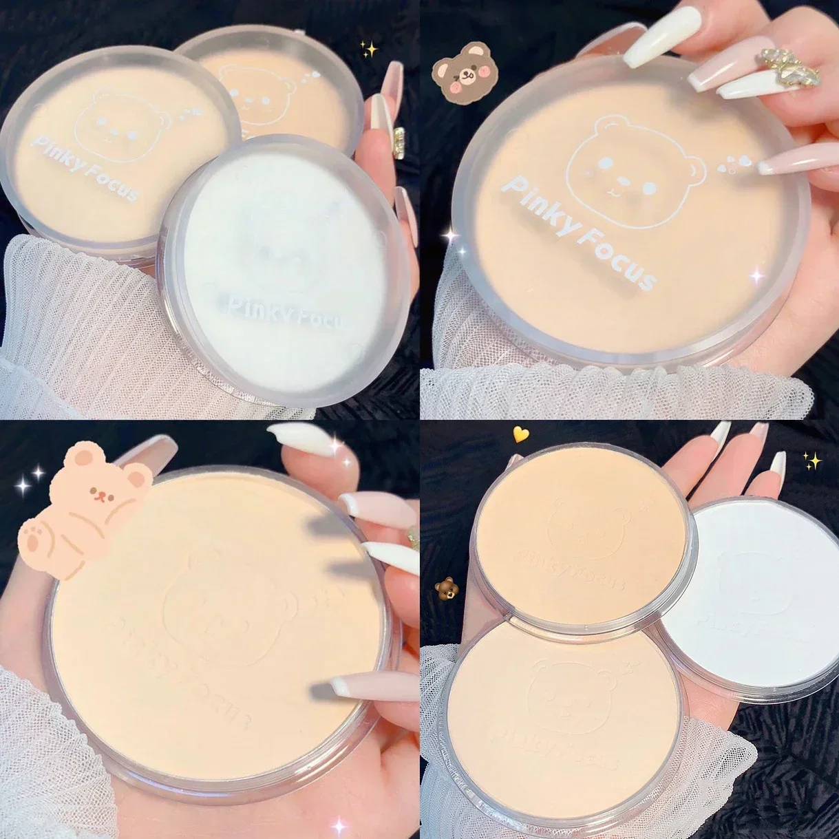 

Oil Control Makeup Powder Moisturizing Brightening Press Powder Nature Light Breathable Waterproof Lasting Setting Loose Powder