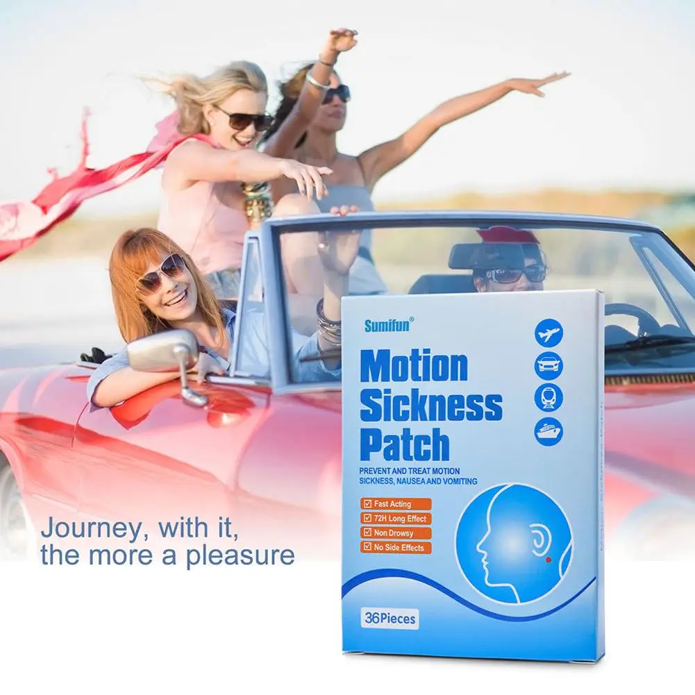 36pcs Car Motion Sickness Patch Refresh Mind Seasickness Nausea Dizzy Plaster Anti Airsickness Seasickness Plaster Patch