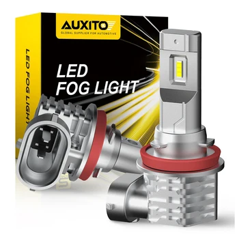 AUXITO 2 ชิ้น H11 หลอดไฟ LED หมอก H8 H9 9006 HB4 9005 HB3 LED 12 โวลต์ DRL รถวิ่งกลางวันหลอดไฟอัตโนมัติ 6500 พันสีขาว 3000 พันสีเหลือง