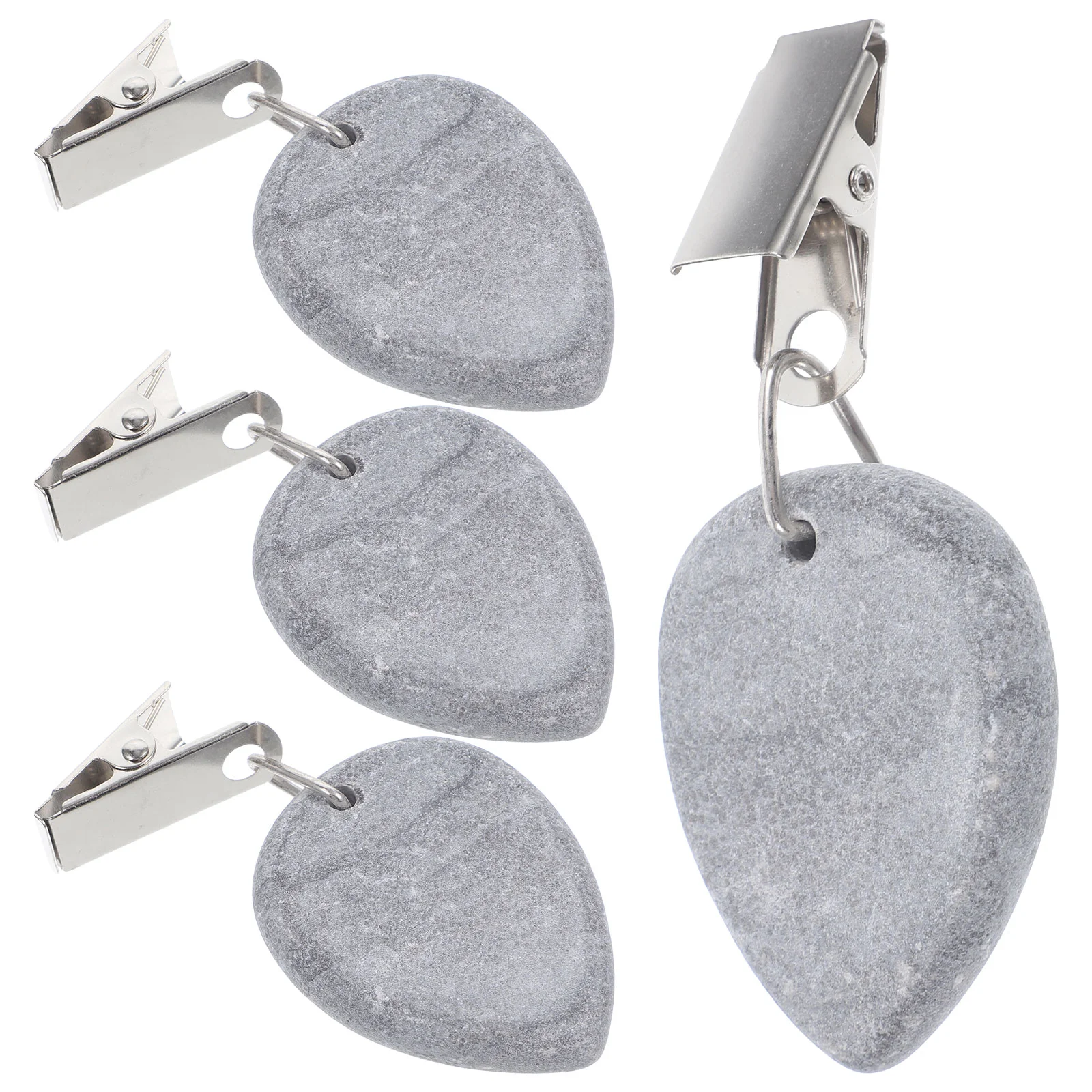 4 Pcs Drop Shape Marble Pendant Tablecloth Clips Weights Tablecloths Oval Camping Compact