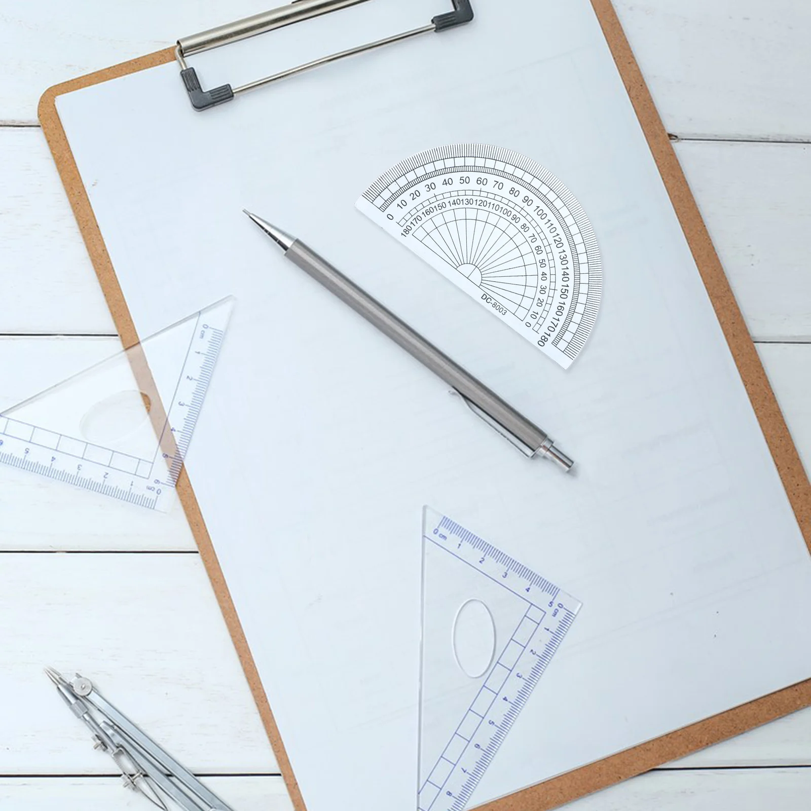 20Pcs Angle Measurement Protractors Transparent Plastic 4 Inch 10cm 180 Degrees School Office Student Math Rulers