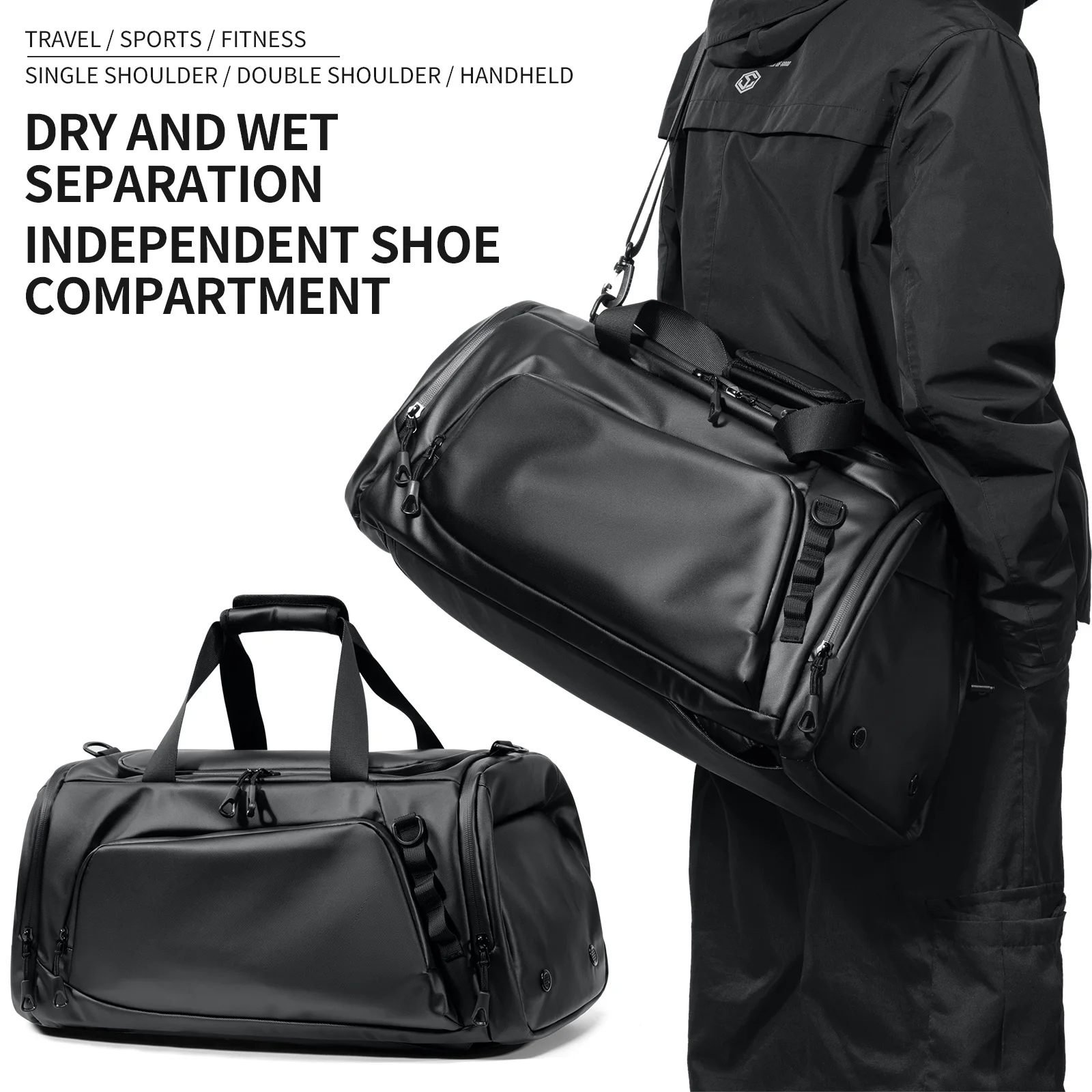 

Large-capacity travel backpack gym bag multifunctional independent shoe compartment sports backpack for tennis basketball baseba