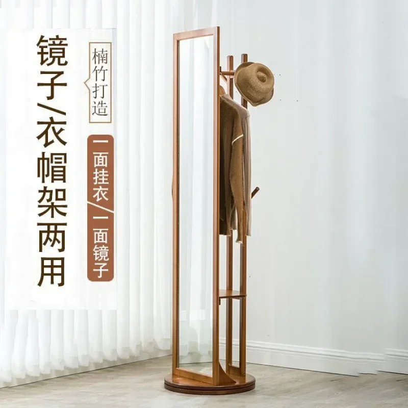 Full length mirror, rotating floor mirror, home dressing mirror, nanzhu, modern simple bedroom, girl, fitting mirrores