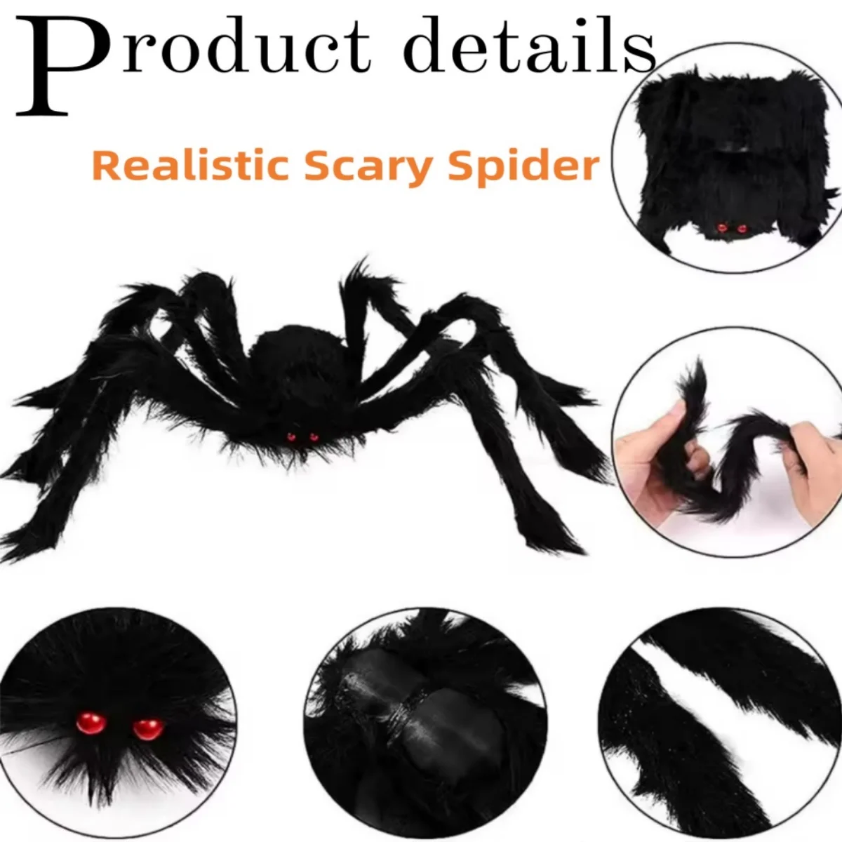 Halloween Plush Spider Outdoor Decoration Prop