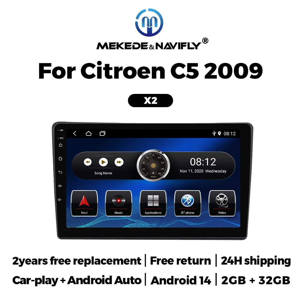 

MEKEDE WIFI Car Stereo For Citroen C5 2008 2009 2010 2011 2012 - 2017 Android Multimedia GPS Navigation System Carplay Radio