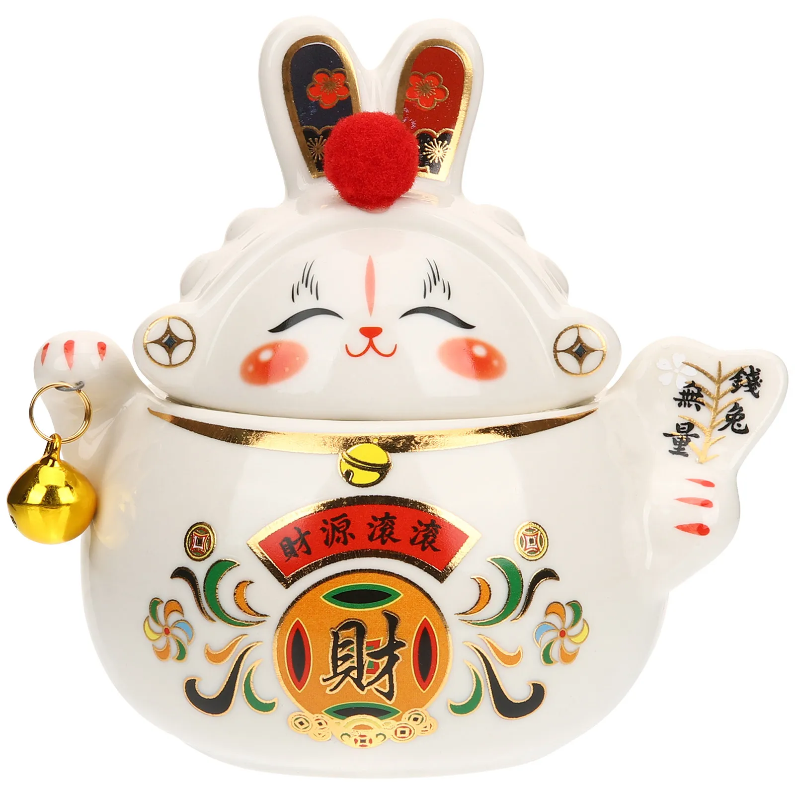 Ceramic Rabbit Tea Canister Sealed Storage Jar Multi-Function Loose Tea Container Kitchen Canister Home Office Party Accessory