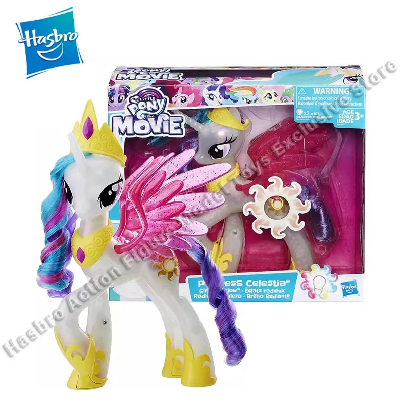 In Stock Hasbro My Little Pony Princess Celestia Action Figures Model Toy Collectible Glowing Toys for Children Holiday Gift