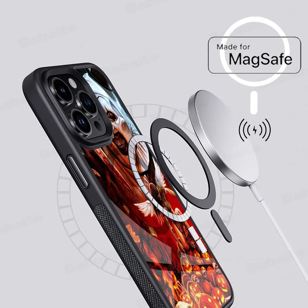 Horror Movie Terrifier Phone Case Magnetic Case For IPhone 16 14 13 12 11 15 Pro Max Plus For Magsafe Wireless Charge Cover