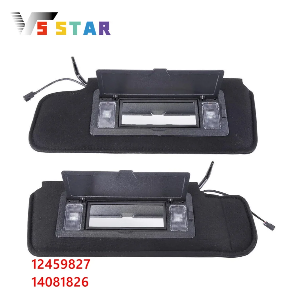 

14081826 High Quality 2pcs Sun Visors with Vanity Mirror & LED Light For 1984-1996 Chevrolet C4 Corvette 5.7L 8 Cyl LBJ-1054