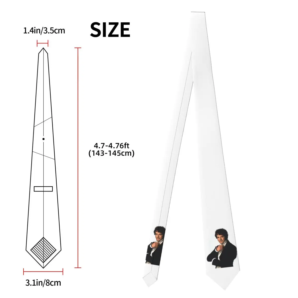 Colin Firth เช่น Mr Darcy In Pride และ Prejudice เนคไทสําหรับผู้ชายผ้าไหมโพลีเอสเตอร์ 8 ซม.คอผูกอุปกรณ์จัดงานแต่งงาน Tie Gravatas