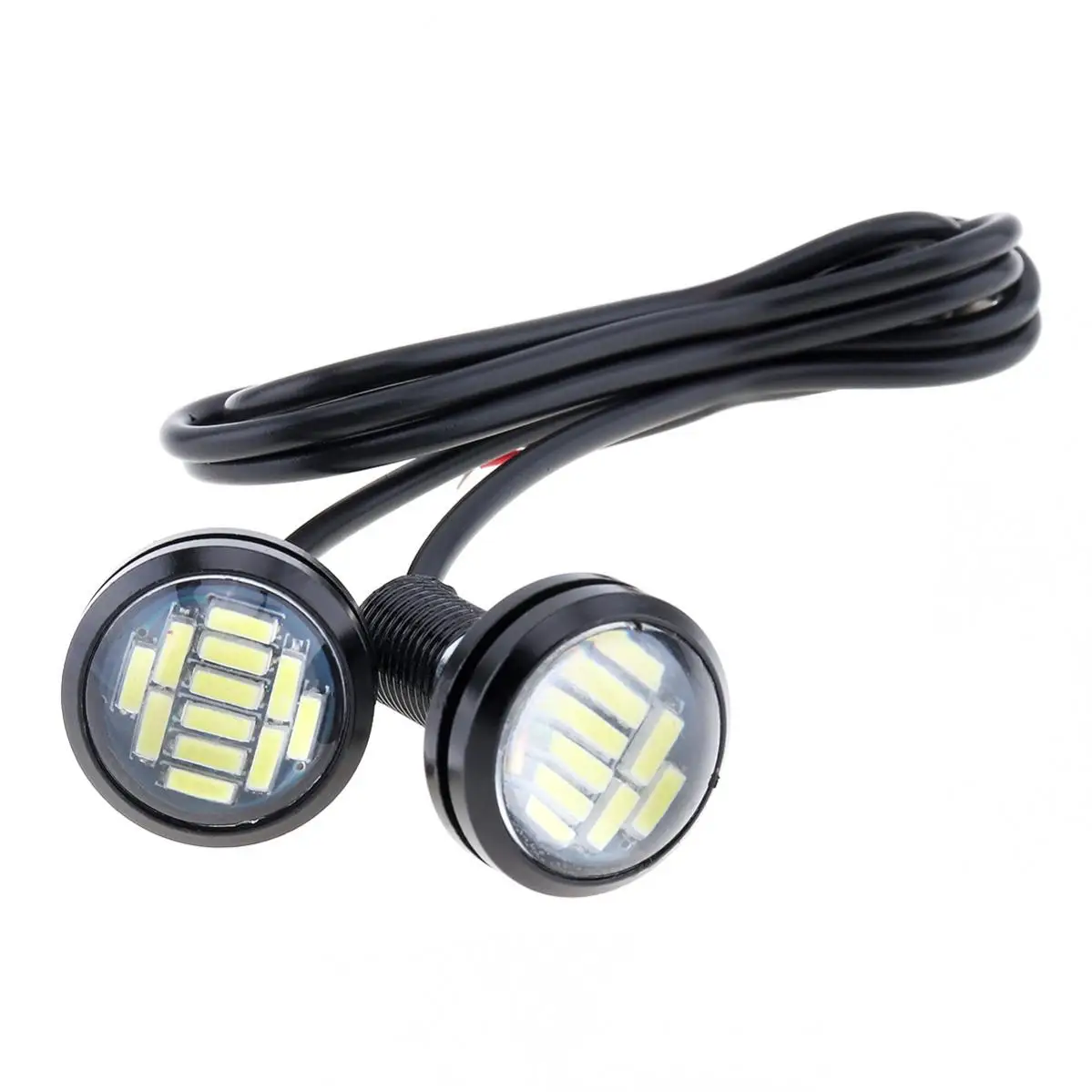 DC 12V 18W Eagle Eye LED 23mm Hawkeye Reverse Backup Light High Power White Car Fog Round DRL Bulb Reverse Parking Signal Lamp