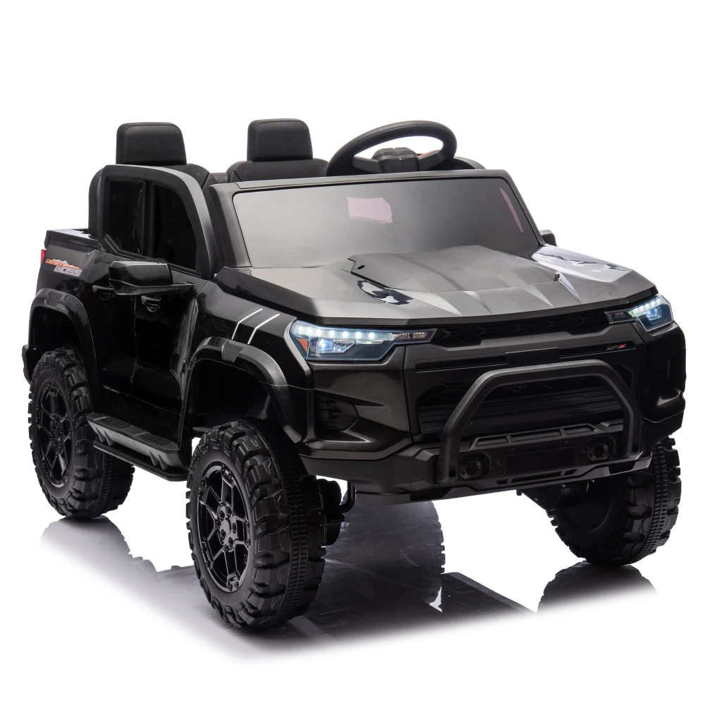 24V10A Two-seater Kids Ride On Electric Pickup, kids ride on toy W/parents remote control, for kids aged 3+.