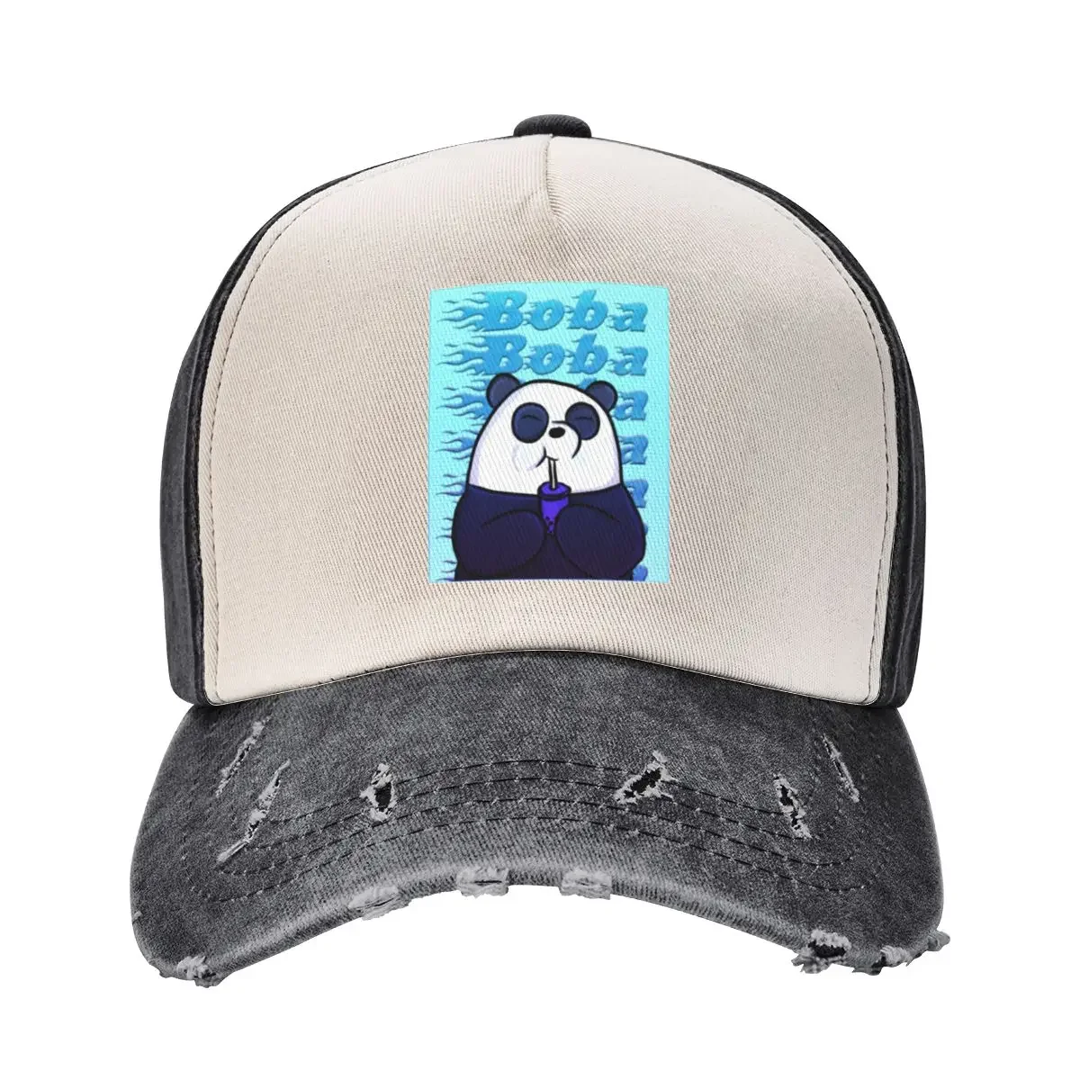 

Boba Panda BlueCap Baseball Cap New Hat Beach Bag Hat men Elegant Women's Hats Men's