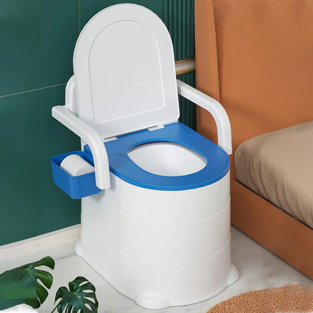 

Bedside Commode Portable Squat Toilet Heavy Duty Potty Chair with Armrest Bedside Toilet Portable Commode Toilet for Bedroom