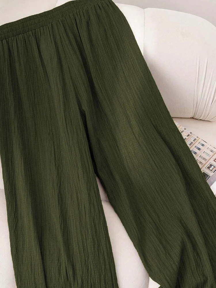 New Plus Size Women's High Waisted Loose and Comfortable Lazy Style Straight Leg Casual Wide Leg Pants Wide Leg Pants Women
