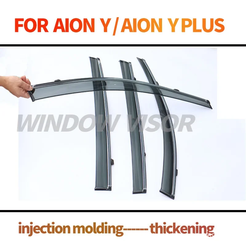 Fit FOR GAC Aion Y PLUS 2021+ Window visors  Car Sun Rain Guard Vent Shade Deflector Wind Weathershield Moulding Trim