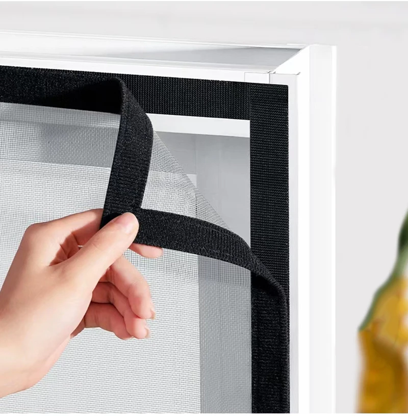 Selbstklebende, wiederverwendbare Moskitonetze für Fenster, Anti-Moskito-Fenstergitter, Tüll, im Sommer waschbares Netz, anpassbare Größe – Detail 5