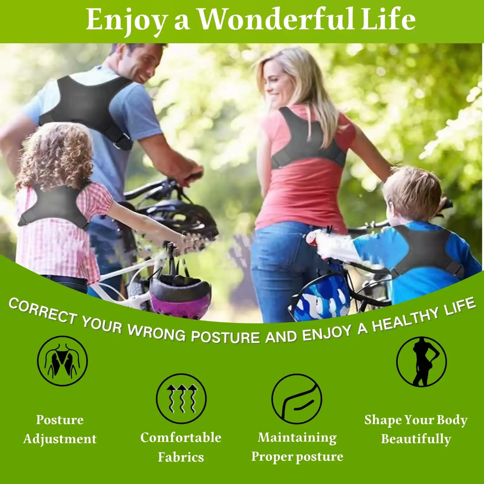 Adjustable Posture Corrector Back Support Belt- Breathable Non-Slip Ergonomic Support for Improved Posture Suitable for Sitting image 5