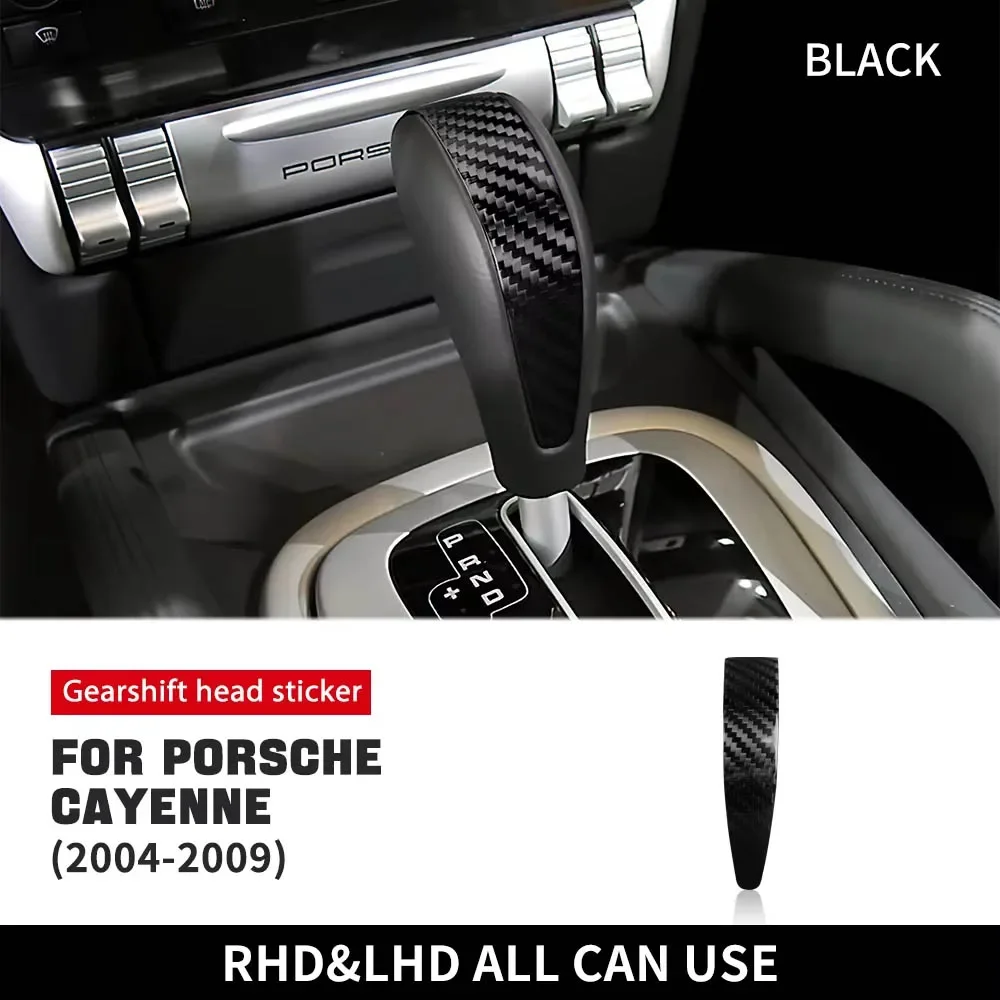 For Porsche Cayenne 2004 2005 2006 2007-2009 Real Hard Carbon Fiber Gear Shift Knob Cover Interior Trim Interior Accessories