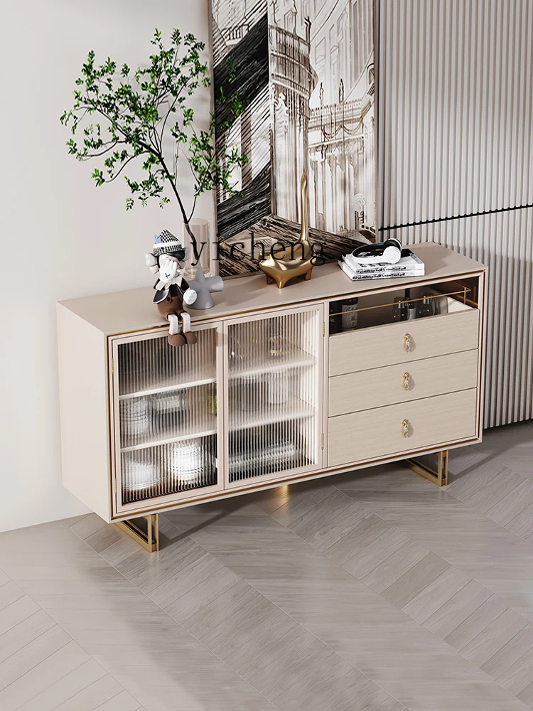 

XL Affordable Luxury Style Sideboard Cabinet Modern Minimalist Solid Wood Meal Preparation Liquor Cabinet