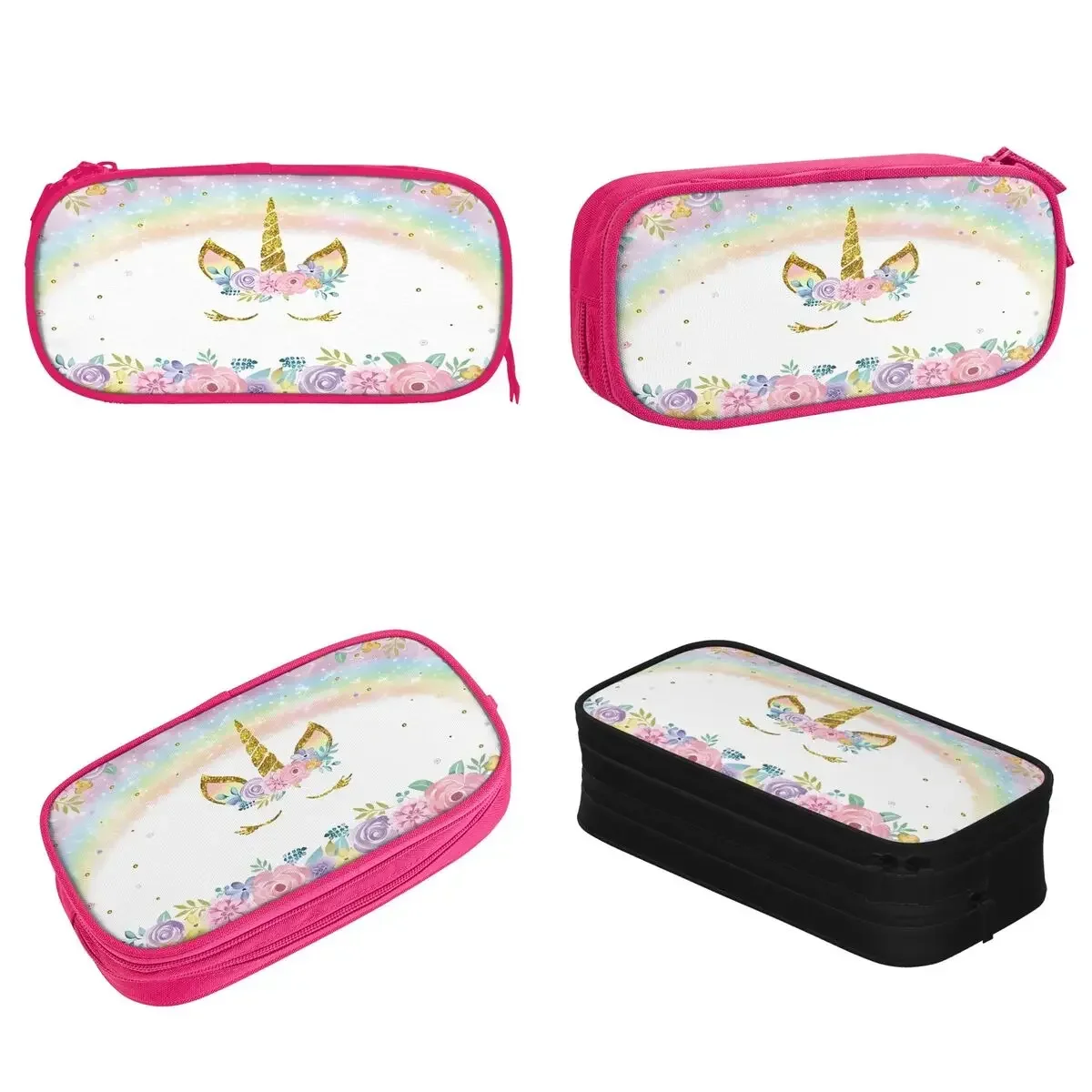 

Rainbow Unicorn Cute Pencil Case Cartoon Pen Bag Girls Boys Big Capacity School Supplies Cosmetic Pencilcases