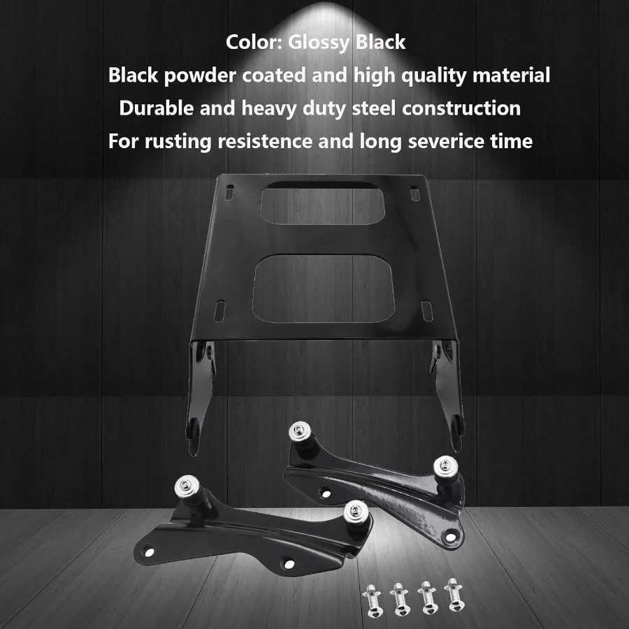 رف أمتعة مثبت على حزمة جولة من TwoUp مع مجموعة أدوات لرسو السفن ذات 4 نقاط لدراجة Harley Touring Road Glide Electra Glide Road King Stre