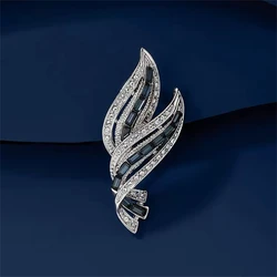 Fashion Exquisite Brooches for Women Girls Elegant Ribbon Crystal Metal Badges Brooches Casual Office Pins Suit Jewelry