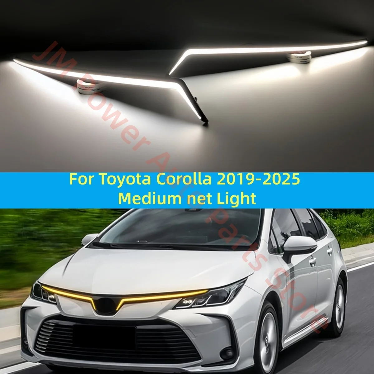 For Toyota Corolla 2019-2025 Upgrade Auto parts Decorative lamp LED 2-color  Daytime running light flow steering Medium net lamp