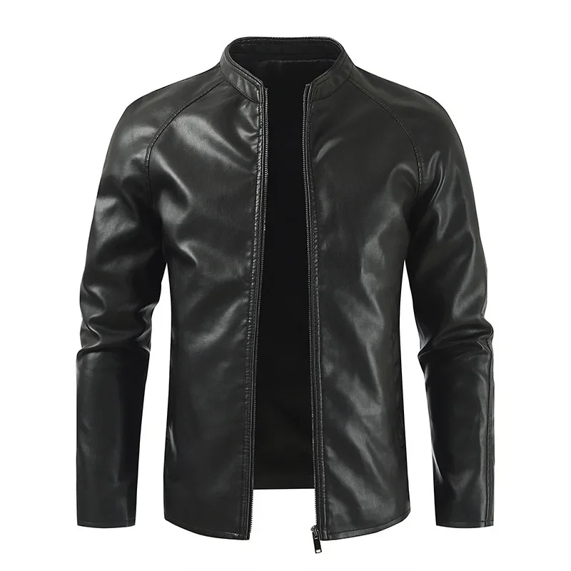 2023 Autumn/Winter Foreign Trade Men's European and American Fashion Handsome Motorcycle Leather Jacket