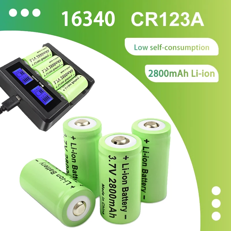 CR123A RCR123A 3.7V 16340 Rechargeable Battery For Arlo HD Camera And Reolink argus 3.7V cr123a Rechargeable