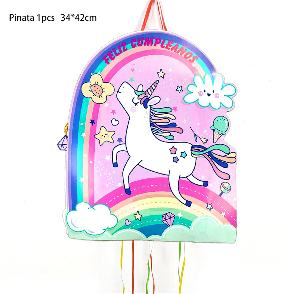 Carino rosa principessa unicorno tema pigna compleanno Pinas compleanno pignata giocattoli pinata bambino compleanno decorazione natale Pinata