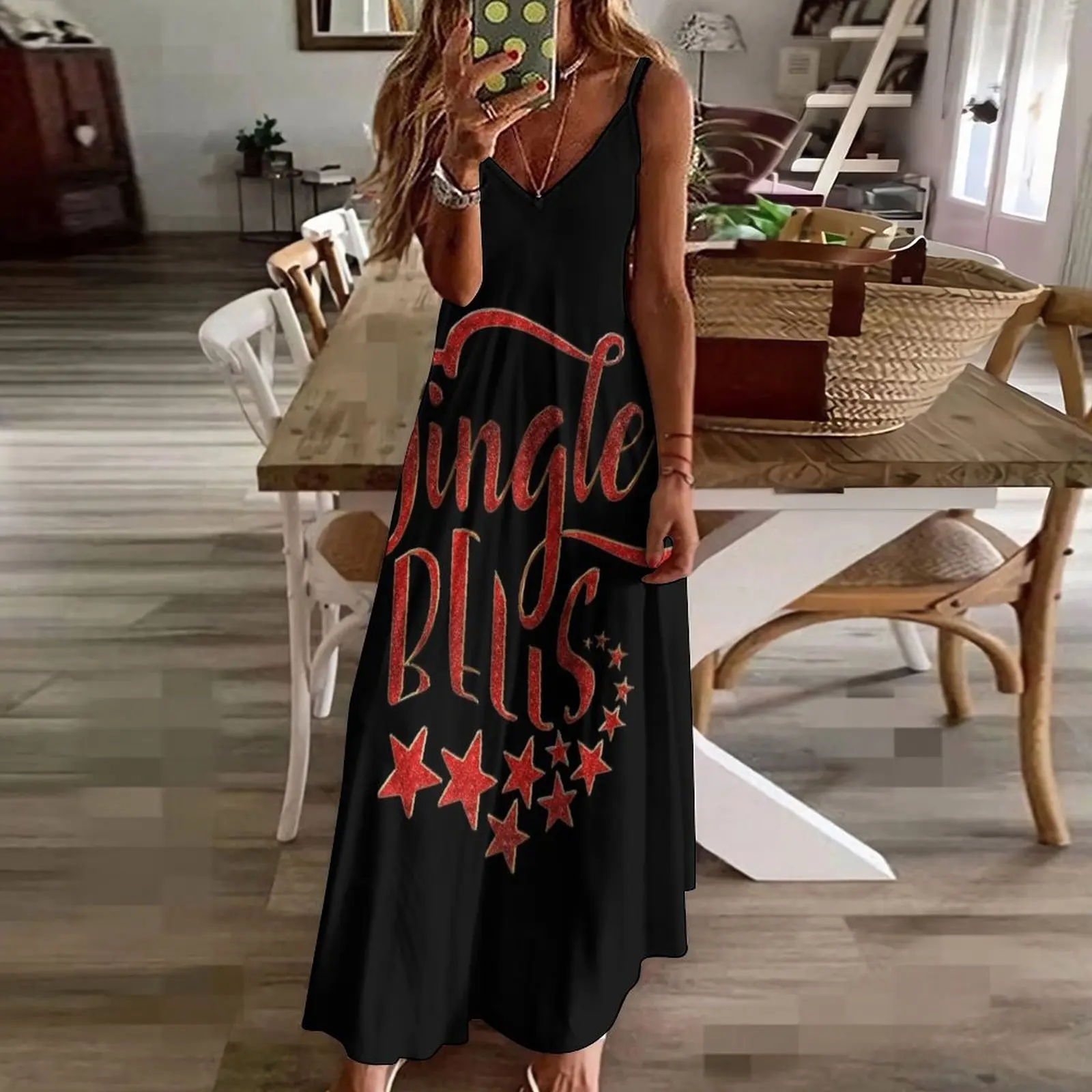 Jingle Bells Sleeveless Dress prom clothes elegant women's dresses for wedding Casual dresses