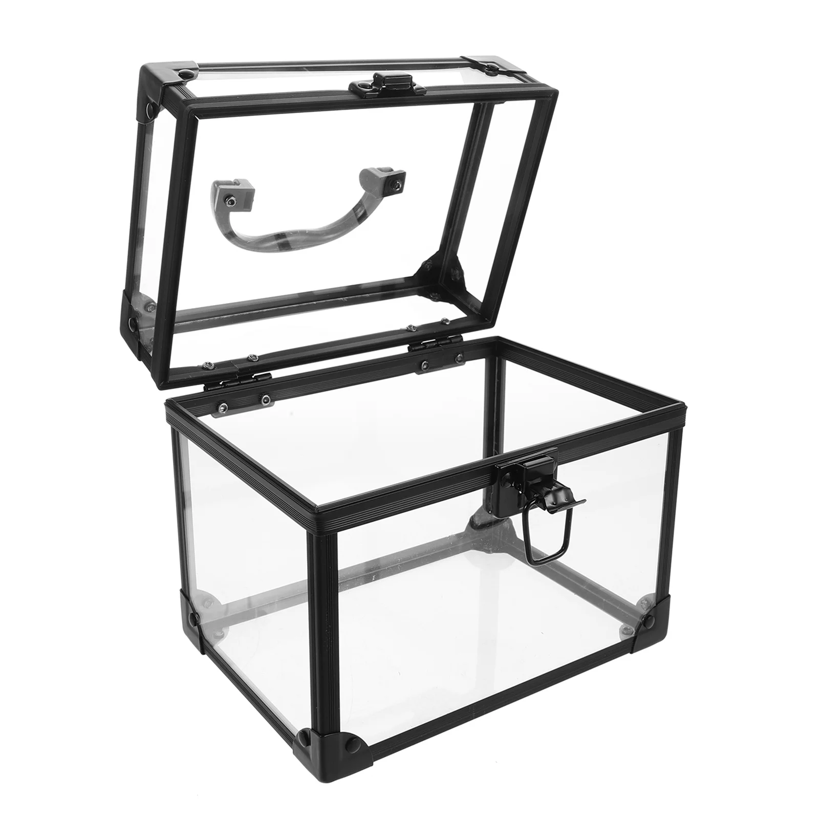 

Vinyl Record Storage Box Acrylic Record Holder Box Carry Handle Storage Album Covers Organizer Desk Home 6.88x5.89x4.91in Clear