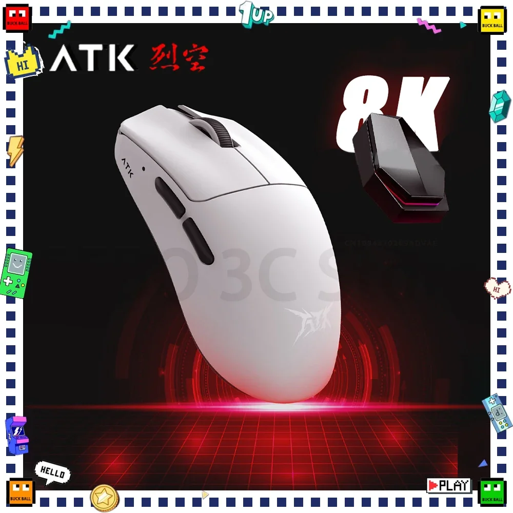 

ATK Blazing Sky F1 Wireless Mouse Three Mode FPS Lightweight Mouse Paw3950 Sensor 8K Low Latency E-sports Gaming Mice Pc Gamer