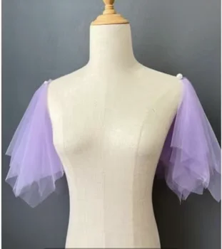 女士洋裝婚禮派對可拆式袖套,搭配珍珠別針肩套 8 最佳銷售 正式禮服的可拆式袖子 - №2