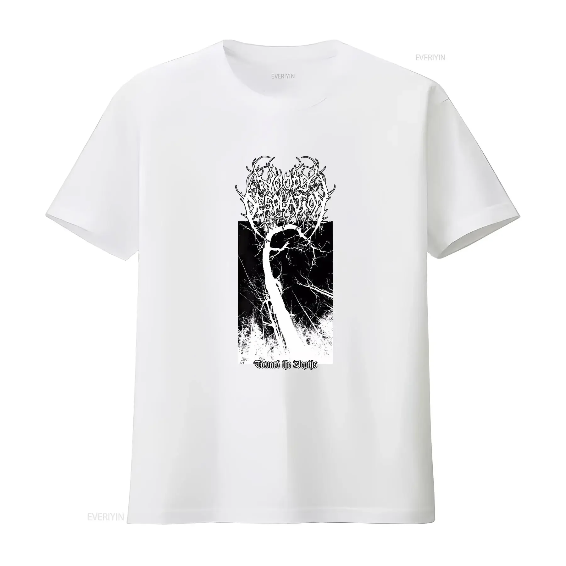 เสื้อยืดนัทว์วูดส์ออฟเดโซลิชั่น ทูเวิร์ดเดอะดีพส์ แบล็คเมทัล มิวสิค ไซส์ S-4XL วินเทจ ลุคสตรีทแวร์ผู้ชาย ผ้าสเตรช