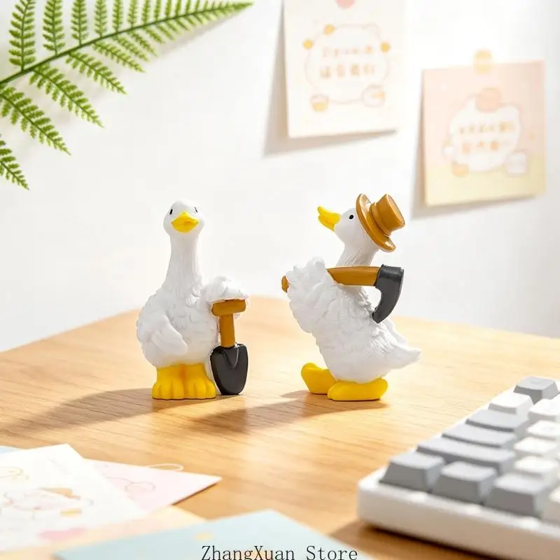 Mini-Entenfiguren, kleine Entenfiguren aus Kunstharz, Entenminiaturen für Schreibtisch-Displays, 3 x – Detail 8
