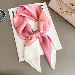 Luxury Silk Square Scarf Women Floral Print Soft Satin Hairband Neckerchief Hijab Female Headband Foulard Bag Ribbons Kerchief