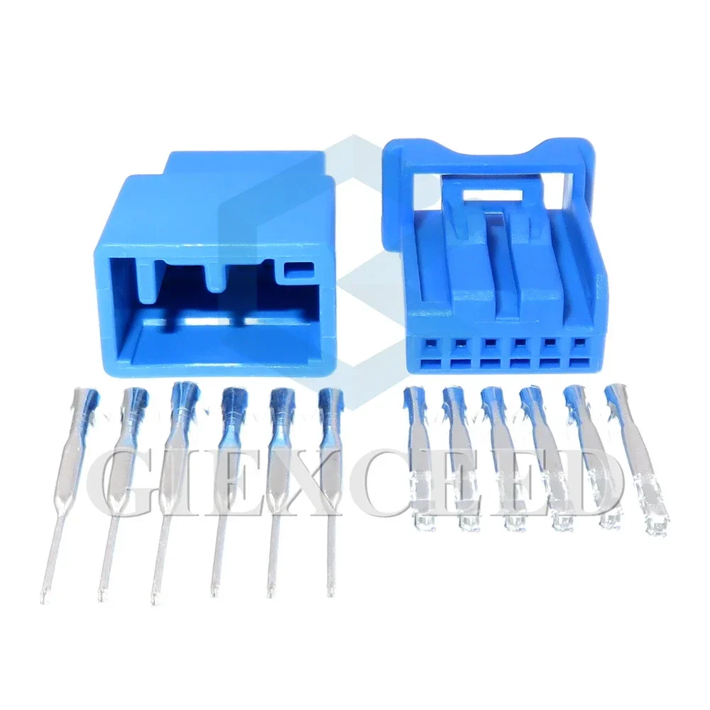 

6 Pin 0.7 Series Blue Car Wiring Socket Miniature Unsealed Adapter With Terminal Auto AC Assembly Cable Wire Connetcor