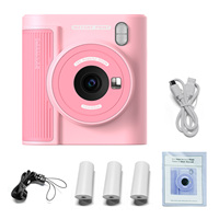 1080P Kids Instant Print Camera Digital Camera High-Clear Inkless Thermal Printer with 32G Card Print Paper Gifts for Girls Boys