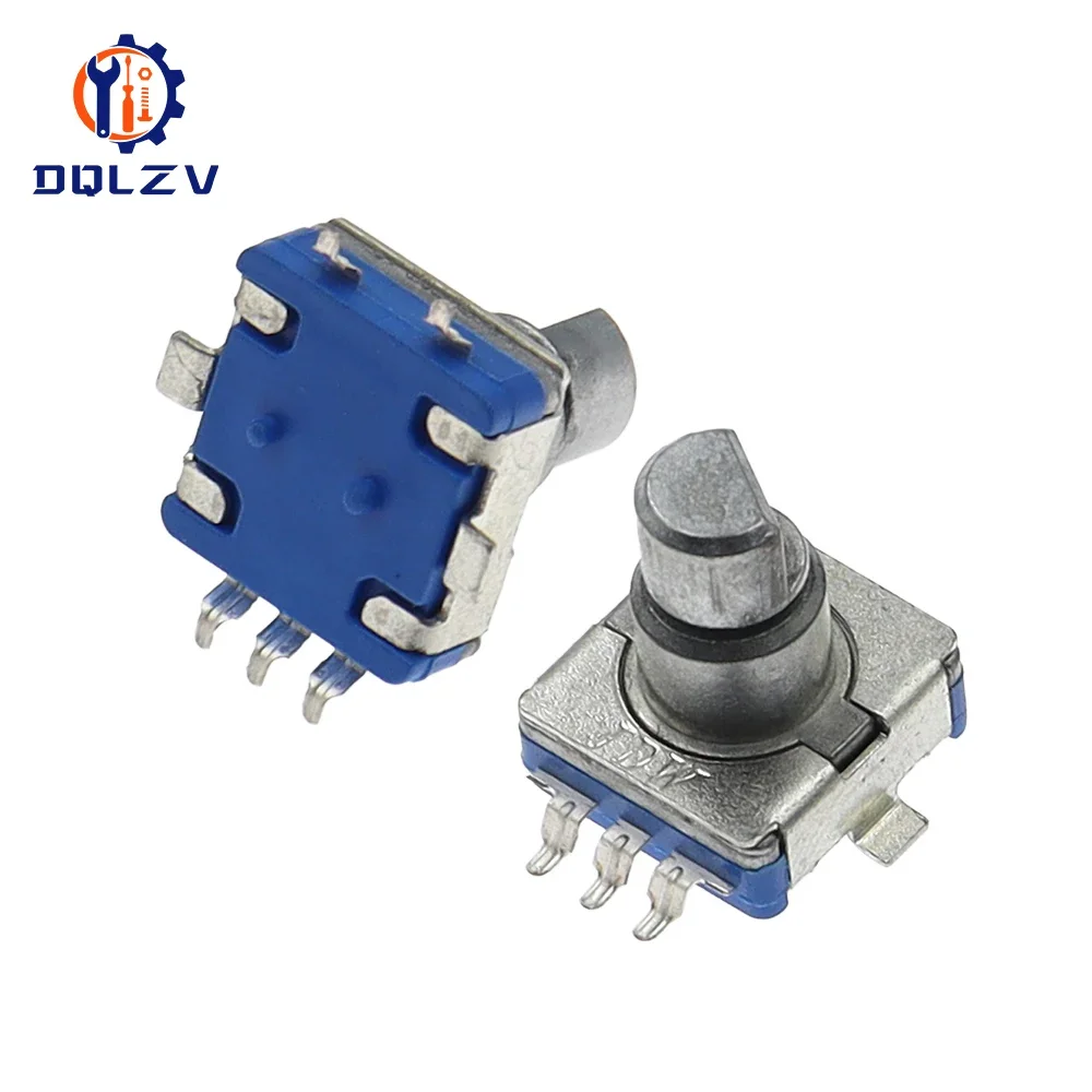 5PCS EC11 5Pin SMD Type Rotary Encoder Switch With Push Button Switch 30 Position Handle Length 10mm Half Shaft