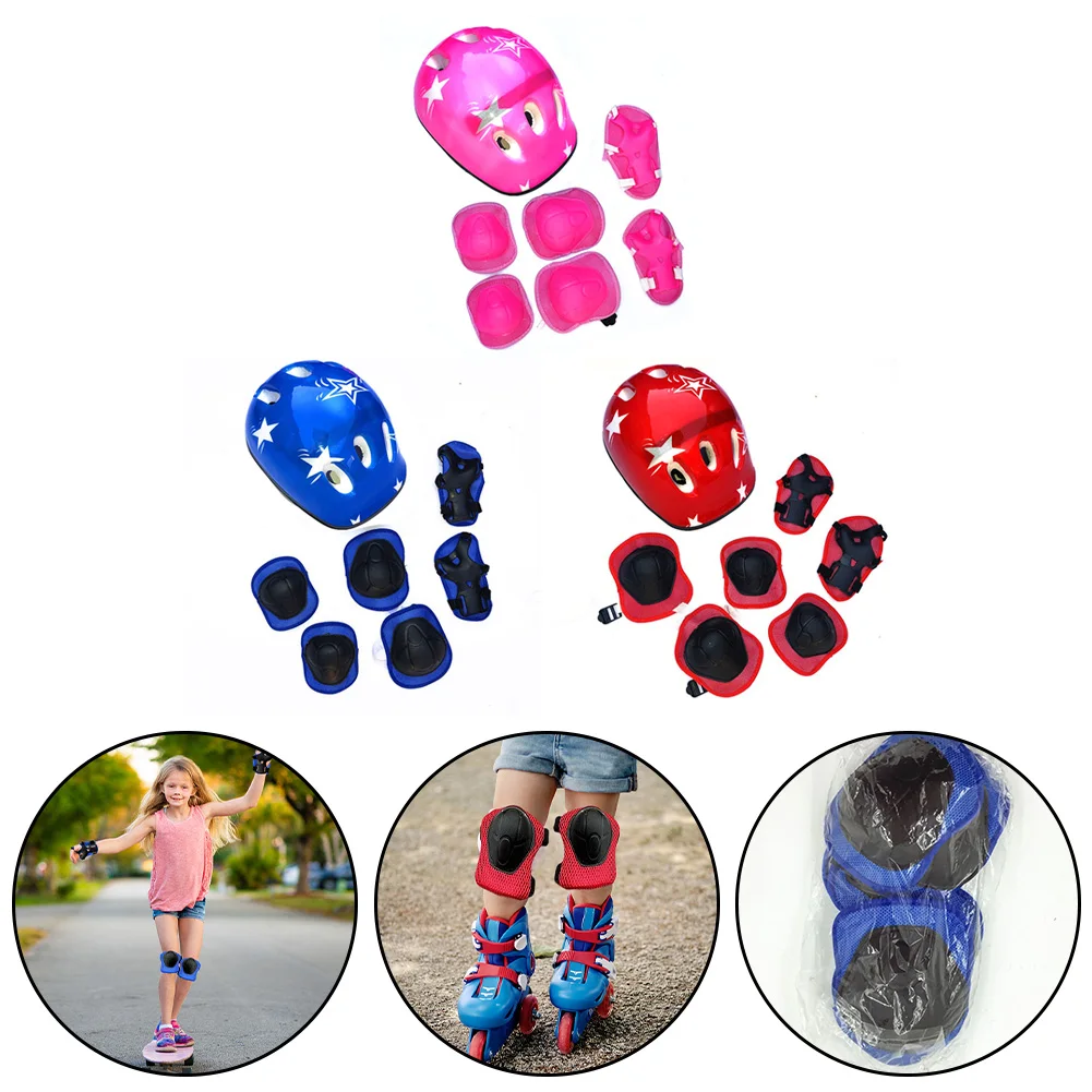 7 In 1  Toddlers Helmet And Knee Elbow Wrist Pads Child Helmet Protective Gear Set For 5-16 Year Skating Child Helmet Protective