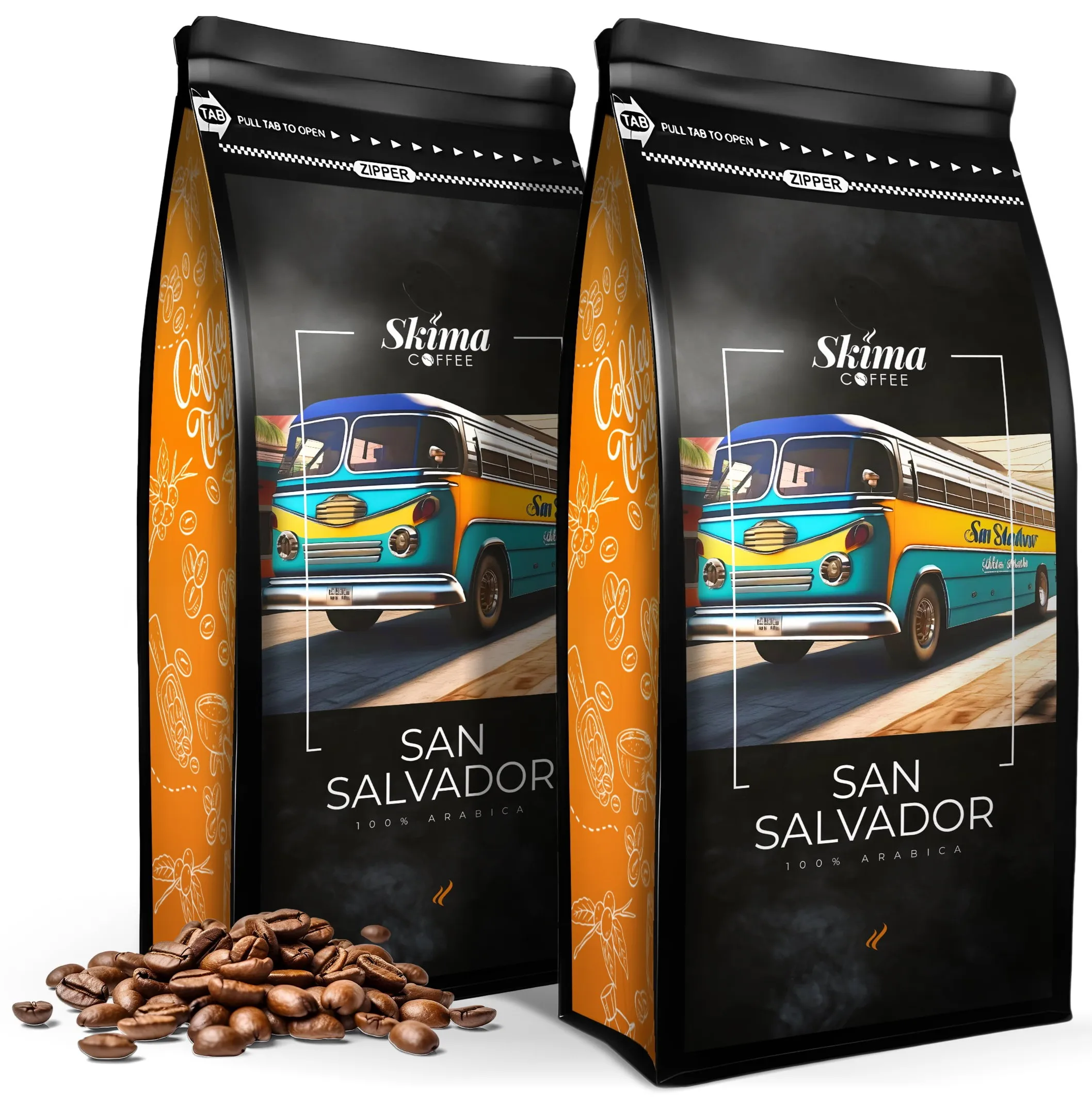 Kawa ziarnista 2x1kg SAN SALVADOR 100% ARABICA Świeża do ekspresu + GRATIS