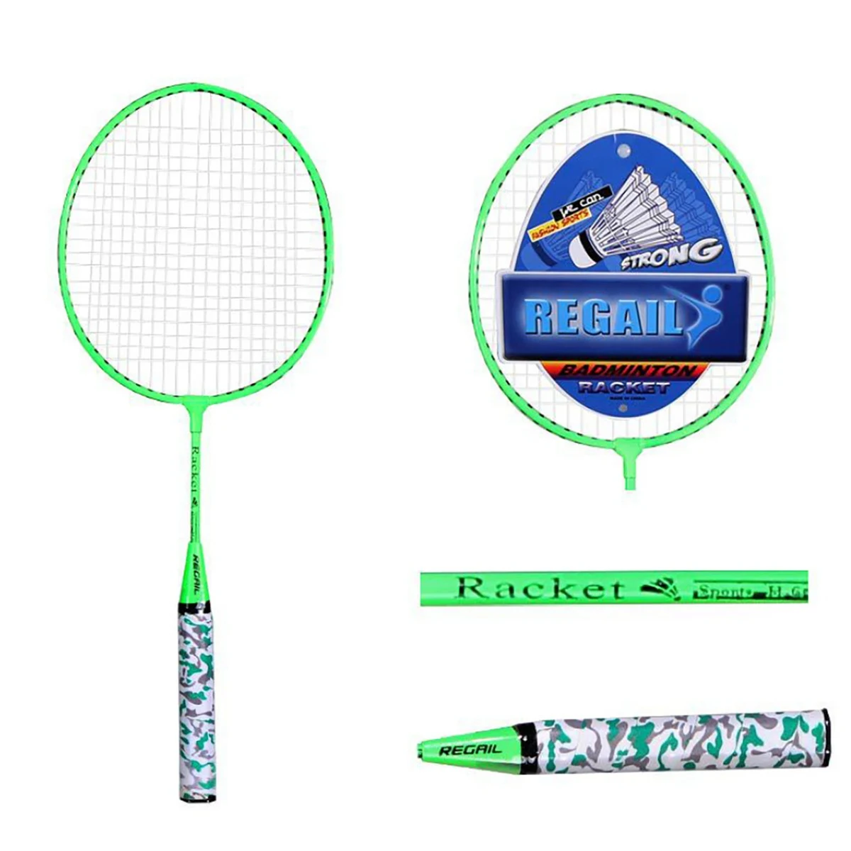 ไม้แบดมินตันสําหรับเด็ก,Shuttlecocks Racquet ชุดกีฬา 2 ลูกสําหรับเด็กผู้เล่นกีฬาในร่มกลางแจ้งสีเขียวร้อน